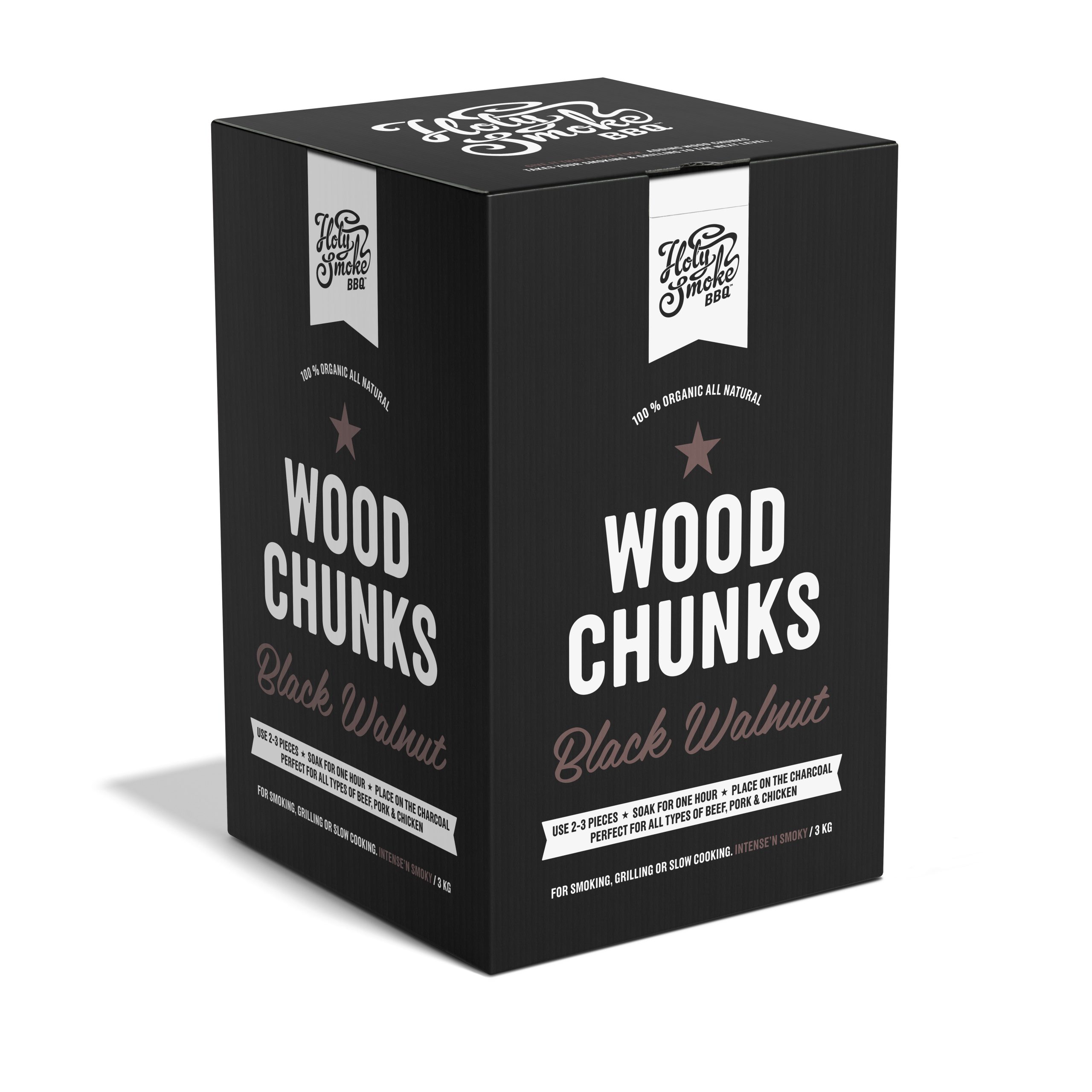 Holy Smoke BBQ Wood Chunks Black Walnut kopen - BBQ Friends